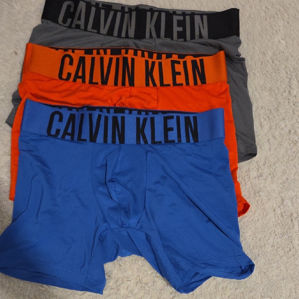 Calvin Klein Boxer Briefs - Vibrant Blue, Bold Orange, Classic Gray